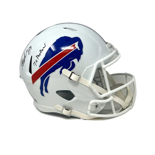 Steve Tasker Signed Buffalo Bills Full Size 2021 Speed Replica Helmet with 7X Pro Bowl Signed Full Size Helmets TSE Buffalo 