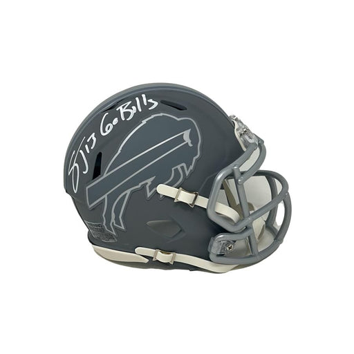 Stevie Johnson Signed Buffalo Bills Slate Speed Mini Helmet with Go Bills Signed Mini Helmets TSE Buffalo 