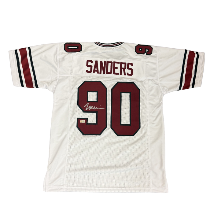 TJ Sanders Autographed Pro-Style White College Football Jersey