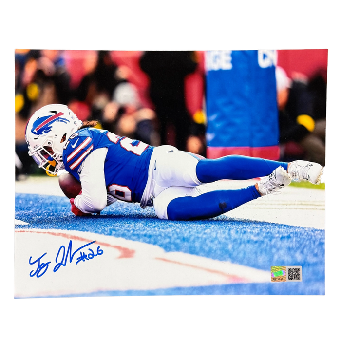 Ty Johnson Signed Diving Touchdown Catch 8x10 Photo