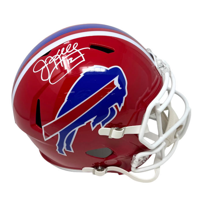Jim Kelly Signed Buffalo Bills Full Size Red Throwback Speed Replica Helmet with #12