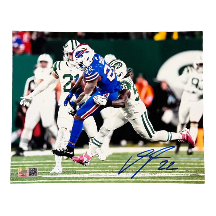 Ray Davis Signed Jumping Catch vs Jets 8x10 Photo
