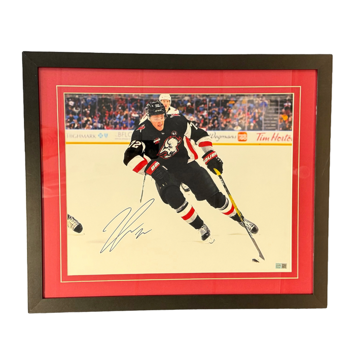 Tage Thompson Signed Skating in Goathead 16x20 Photo - Professionally Framed