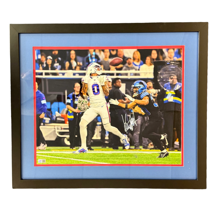 Keon Coleman Signed Catching Ball in White vs. Lions 16x20 Photo Professionally Framed