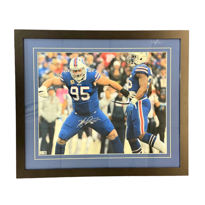Kyle Williams Signed Fist Bump in Blue 16x20 Photo Professionally Framed