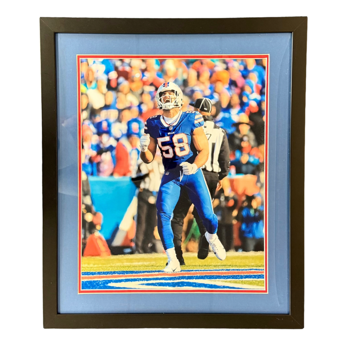 Matt Milano Unsigned Flexing in Blue 16x20 Photo Professionally Framed