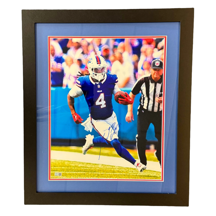 James Cook Signed Running in Blue 16x20 Photo Professionally Framed