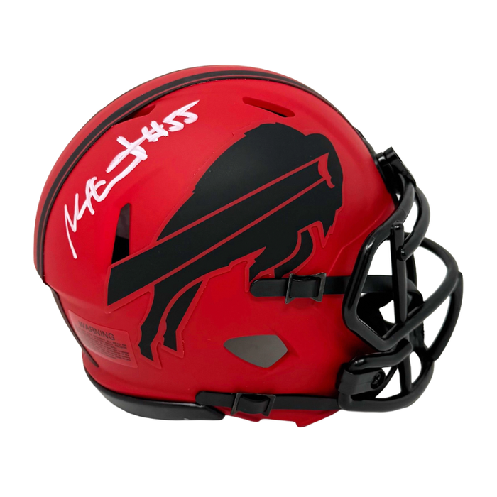 Michael Hoecht Signed Buffalo Bills RAVE Speed Mini Helmet
