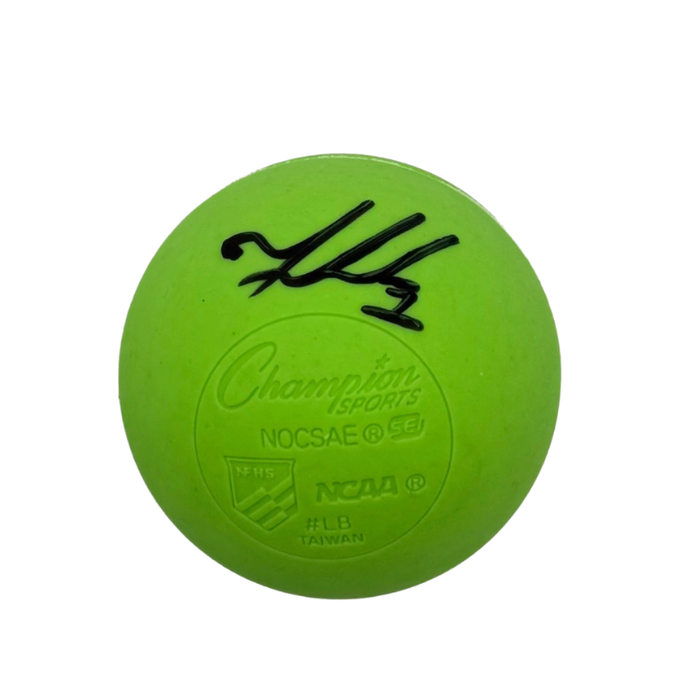 Tehoka Nanticoke Signed Green Lacrosse Ball