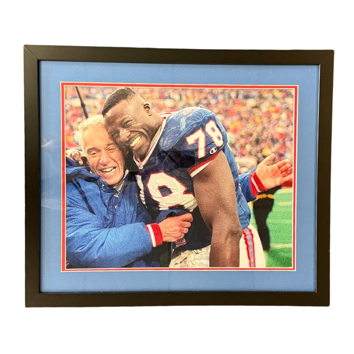 Marv Levy & Bruce Smith Unsigned Hugging 16x20 Photo Professionally Framed
