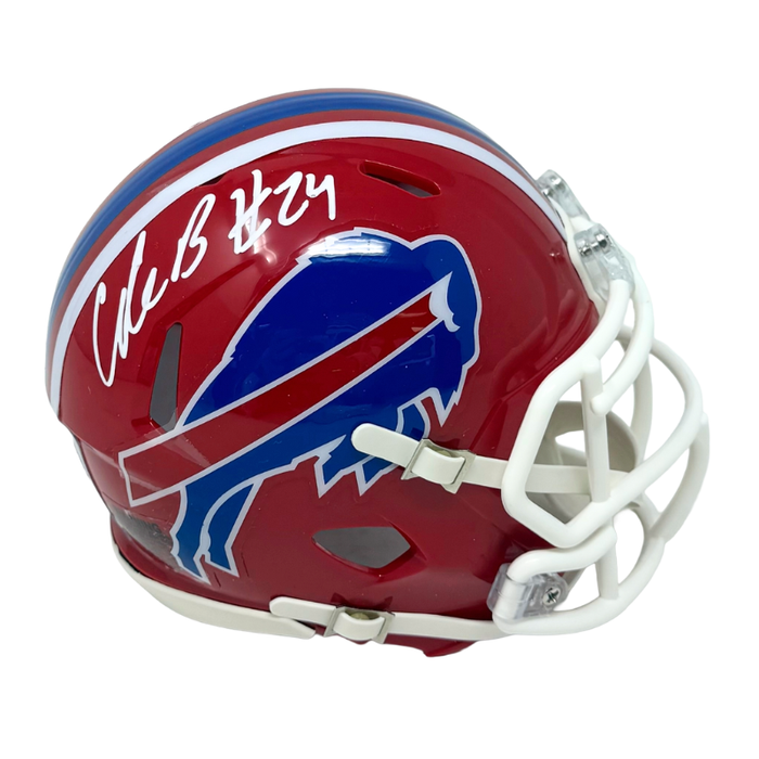 Cole Bishop Signed Buffalo Bills Red Throwback Speed Mini Helmet