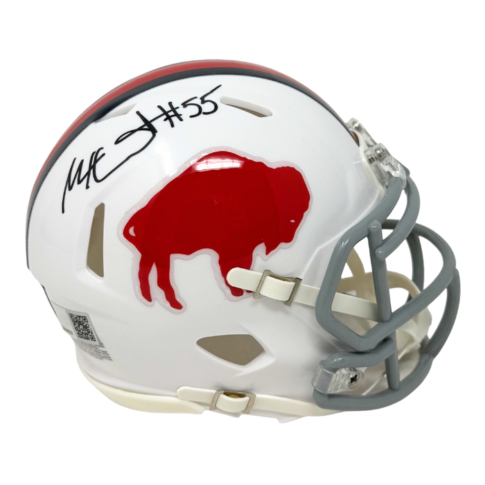 Michael Hoecht Signed Buffalo Bills Standing Buffalo Speed Mini Helmet