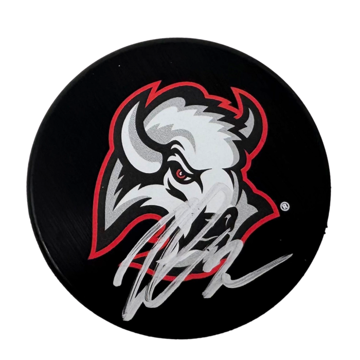 Tage Thompson Signed Buffalo Sabres Large Goathead Logo Puck