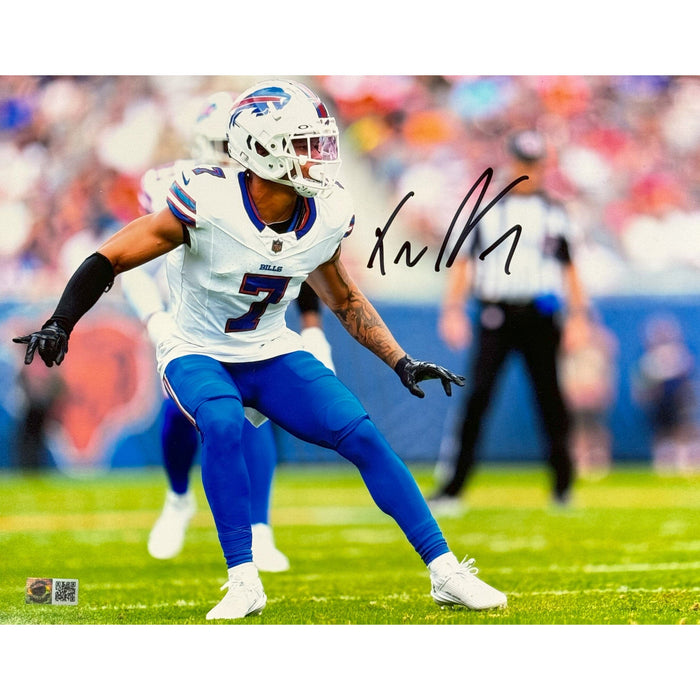 Taron Johnson Signed Covering in Away Uniform Photo Signed Photos TSE Buffalo 11x14 