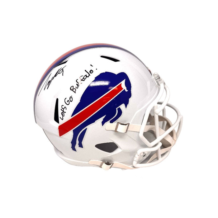 Taylor Rapp Signed Buffalo Bills Full Size 2021 Speed Replica Helmet with Let's Go Buffalo