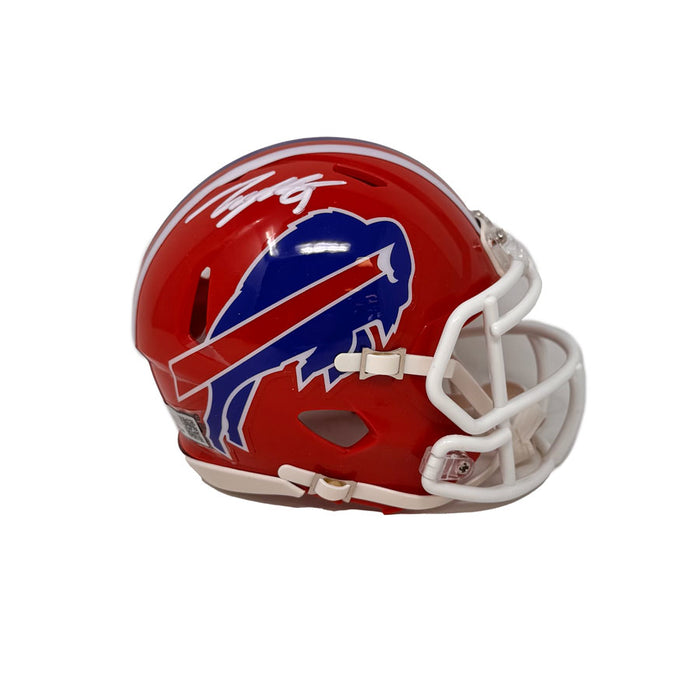 Taylor Rapp Signed Buffalo Bills Red Throwback Speed Mini Helmet