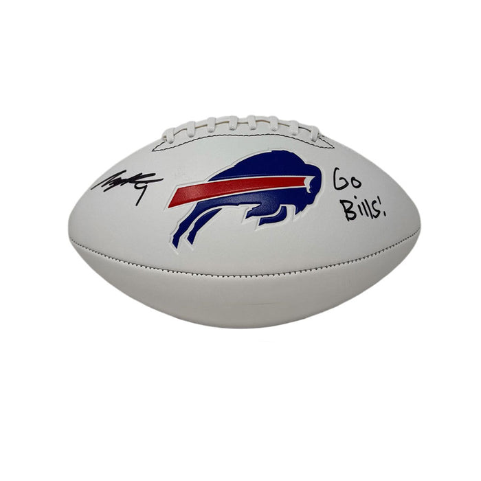 Taylor Rapp Signed Buffalo Bills White Logo Football with Go Bills