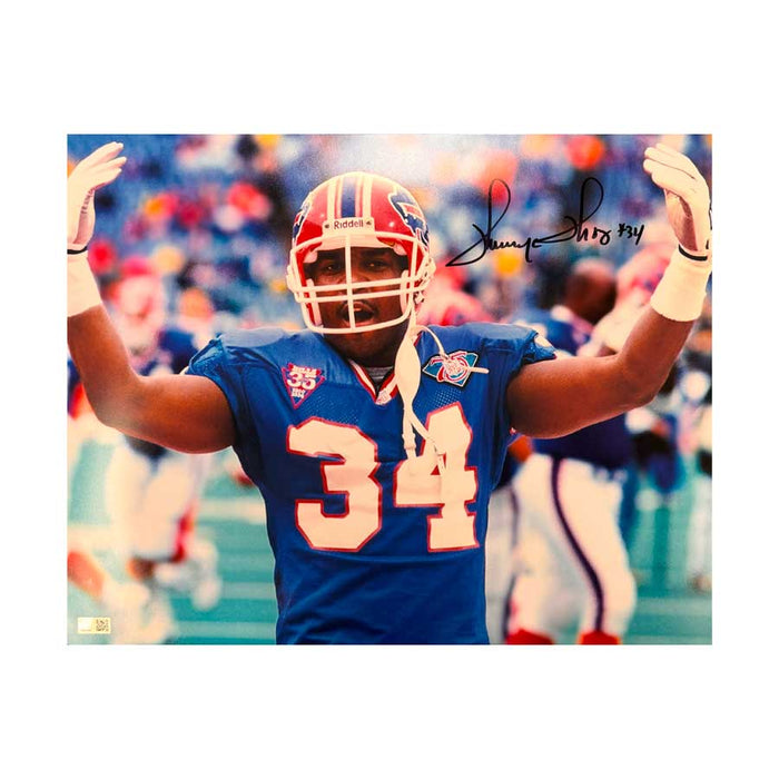 Thurman Thomas Signed Close up with Arms Up Photo