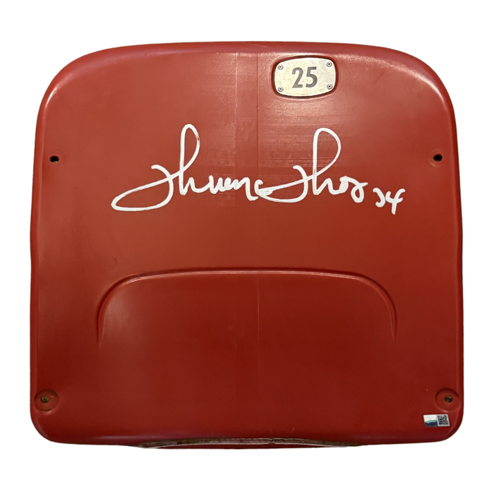 Thurman Thomas Autographed Authentic Highmark Stadium Red Seatback