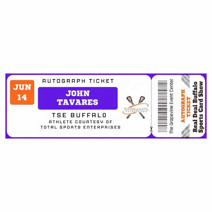 AUTOGRAPH TICKET: Get Any Item of Yours Signed in Person by John Tavares