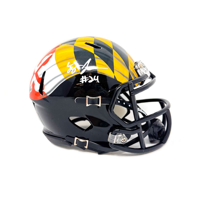 Ty Johnson Signed Maryland Speed Mini Helmet