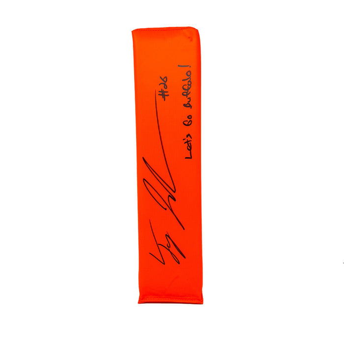 Ty Johnson Signed Replica End Zone Pylon with Let's Go Buffalo