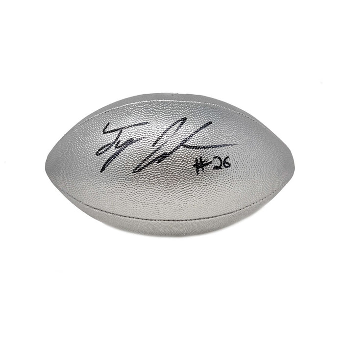 Ty Johnson Signed Wilson Replica Silver Football