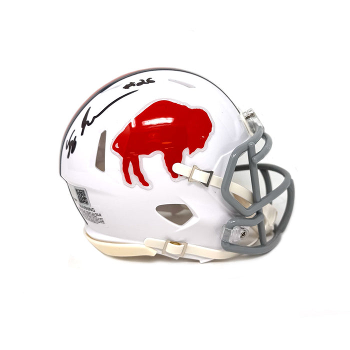 Ty Johnson Signed Buffalo Bills Standing Buffalo Speed Mini Helmet