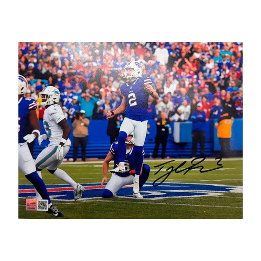 Tyler Bass Signed Watching Miami Field Goal 8x10 Photo Signed Photos TSE Buffalo 