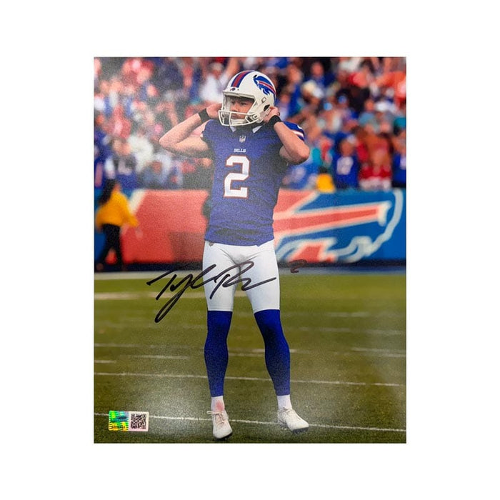 Tyler Bass Signed Hands on Helmet 8x10 Photo Signed Photos TSE Buffalo 