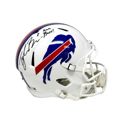 Tyler Bass Signed Buffalo Bills Full Size 2021 Speed Replica Helmet with Kick Bass Signed Full Size Helmets TSE Buffalo 