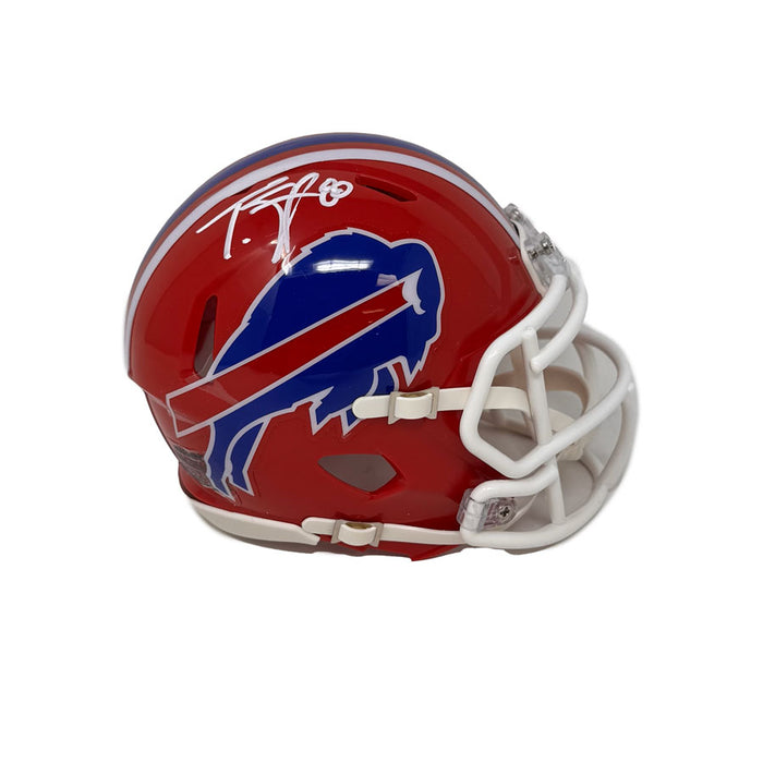 Tyrell Shavers Signed Buffalo Bills Red Throwback Speed Mini Helmet