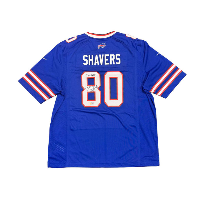 Tyrell Shavers Signed Buffalo Bills Nike Game Player Blue Jersey with 'Go Bills'