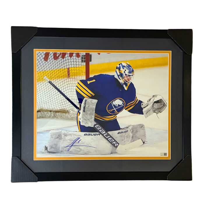 Ukko-Pekka Luukkonen Signed Glove up in Net 16x20 Photo Professionally Framed