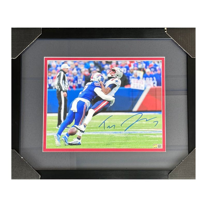 Taron Johnson Signed Hitting Juju Smith Schuster 11x14 Photo Professionally Framed