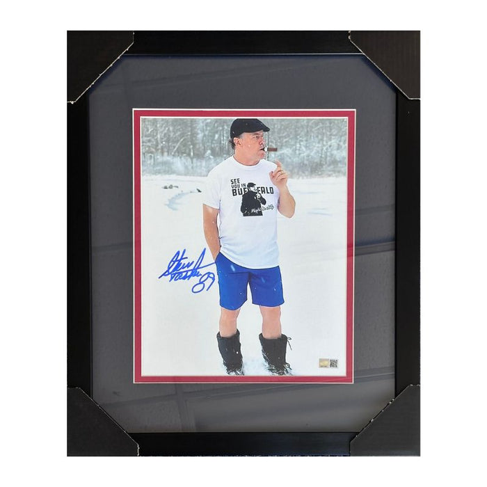 Steve Tasker Signed Smoking Cigar in Snow 11x14 Photo Professionally Framed