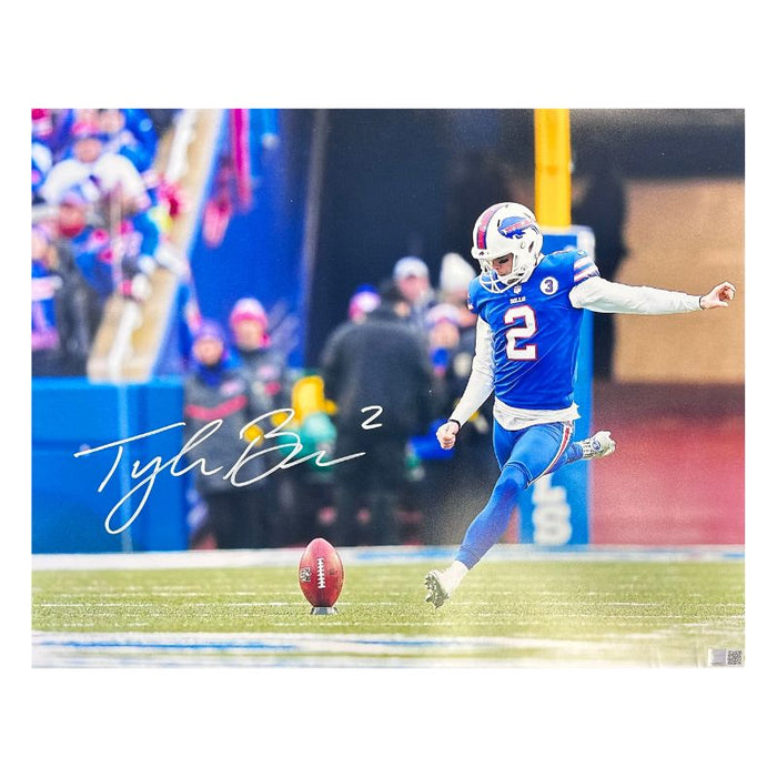 Tyler Bass Signed About to Kickoff 16x20 Photo