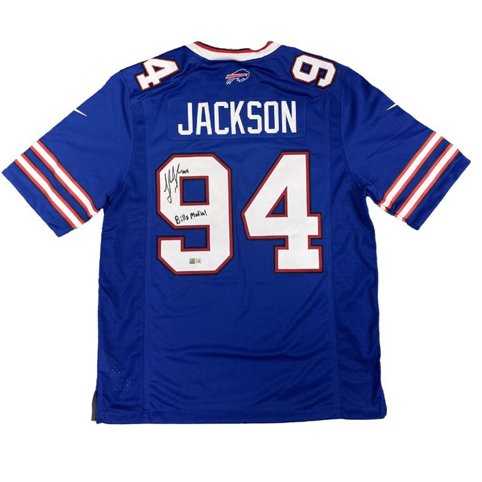 Landon Jackson Signed Buffalo Bills Nike Authentic Blue Stitched Jersey with “Bills Mafia”