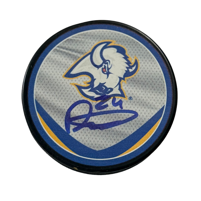Dylan Cozens Signed Buffalo Sabres Reverse Retro Large Logo Hockey Puck
