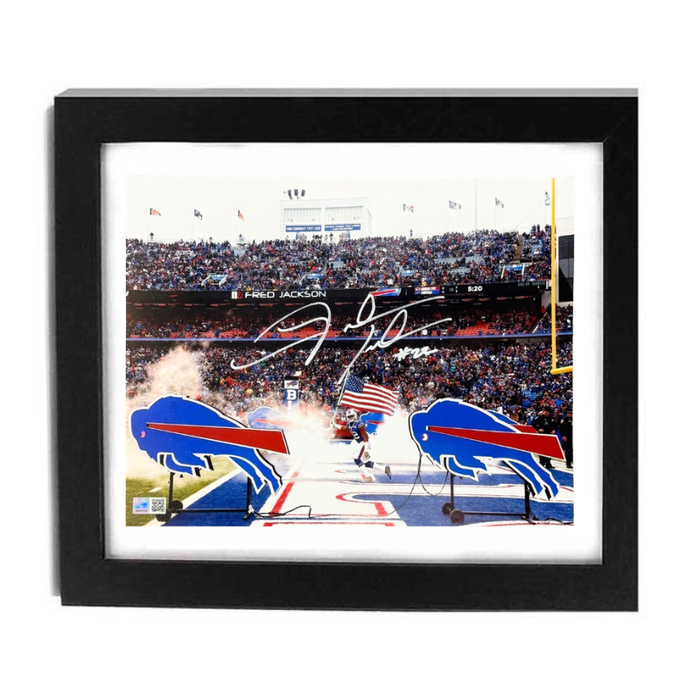 Fred Jackson Signed American Flag 8x10 Photo with Standard Frame