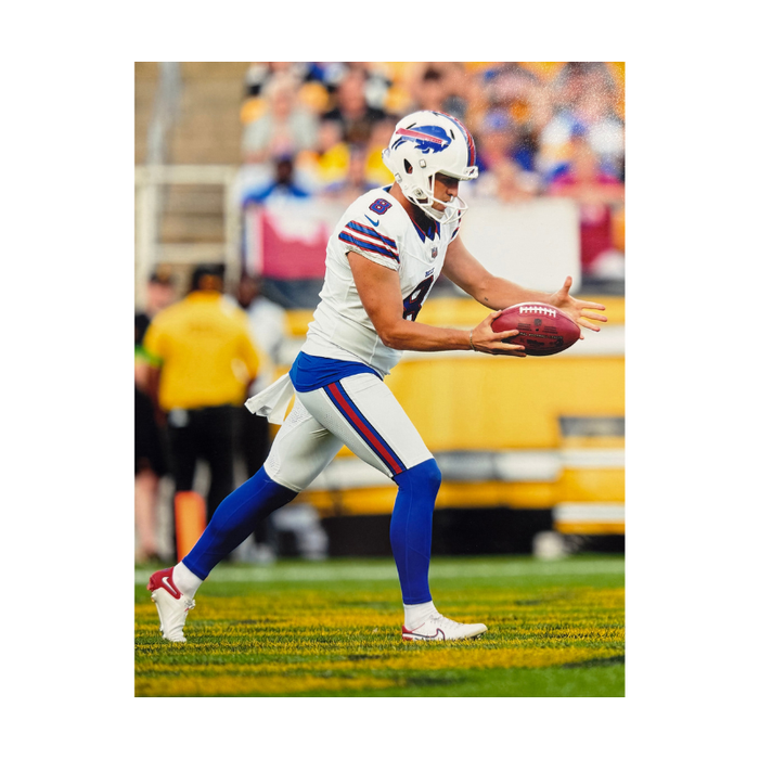 Sam Martin Unsigned About to Punt in White 8x10 Photo
