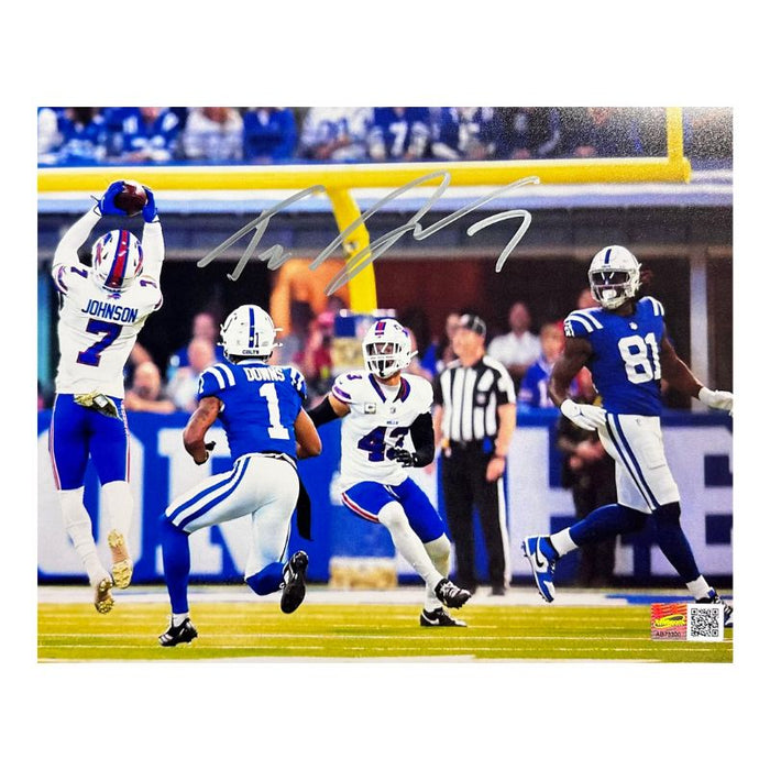 Taron Johnson Signed Highpoint Interception vs Colts 8x10 Photo