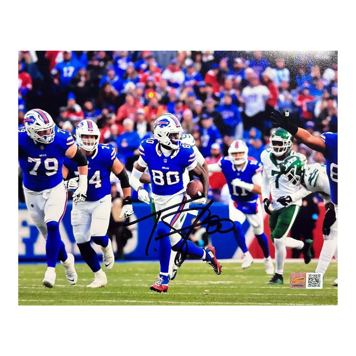 Tyrell Shavers Signed Running with Ball vs Jets 8x10 Photo