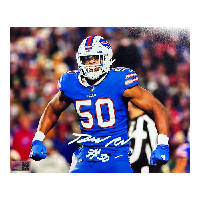 Greg Rousseau Signed Flexing in all Blue Photo