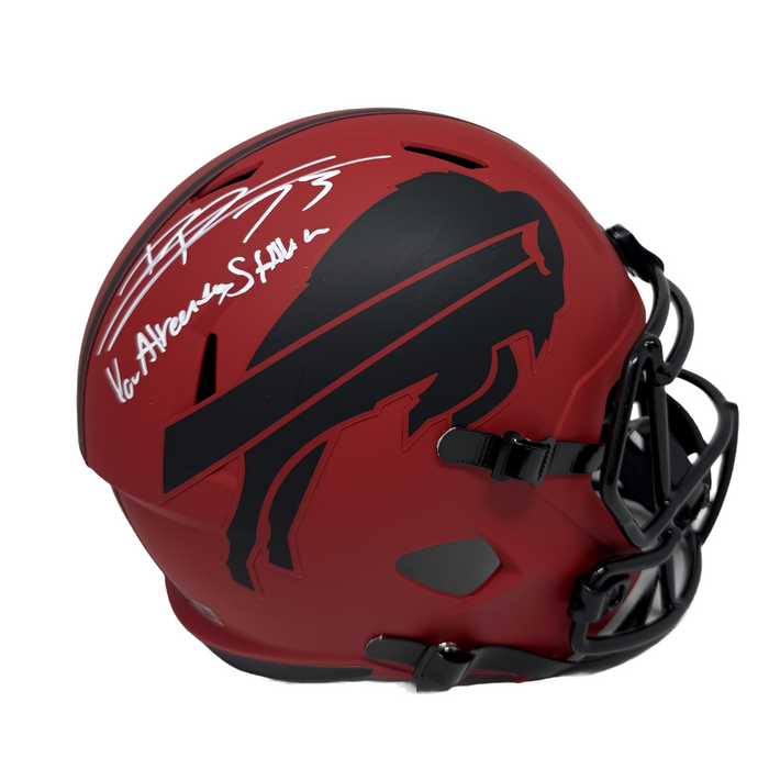 Dion Dawkins Signed Buffalo Bills Full Size RAVE Speed Replica Helmet with "You Already Shnow"