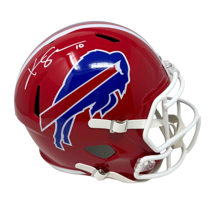 Khalil Shakir Signed Buffalo Bills Full Size Red Throwback Speed Replica Helmet