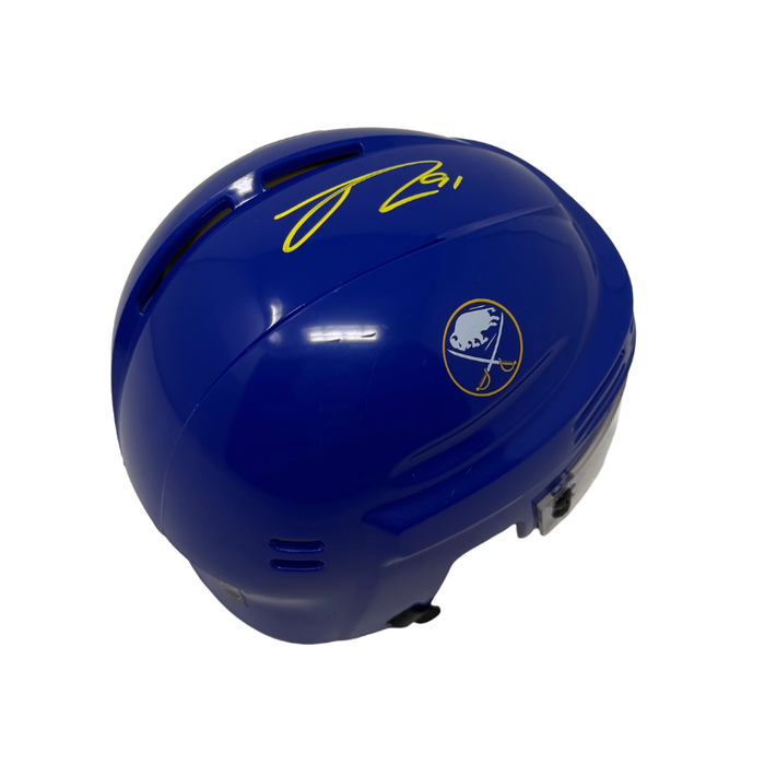 Josh Doan Signed Buffalo Sabres Blue Hockey Mini Helmet