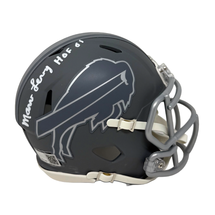 Marv Levy Signed Buffalo Bills Slate Speed Mini Helmet with HOF '01