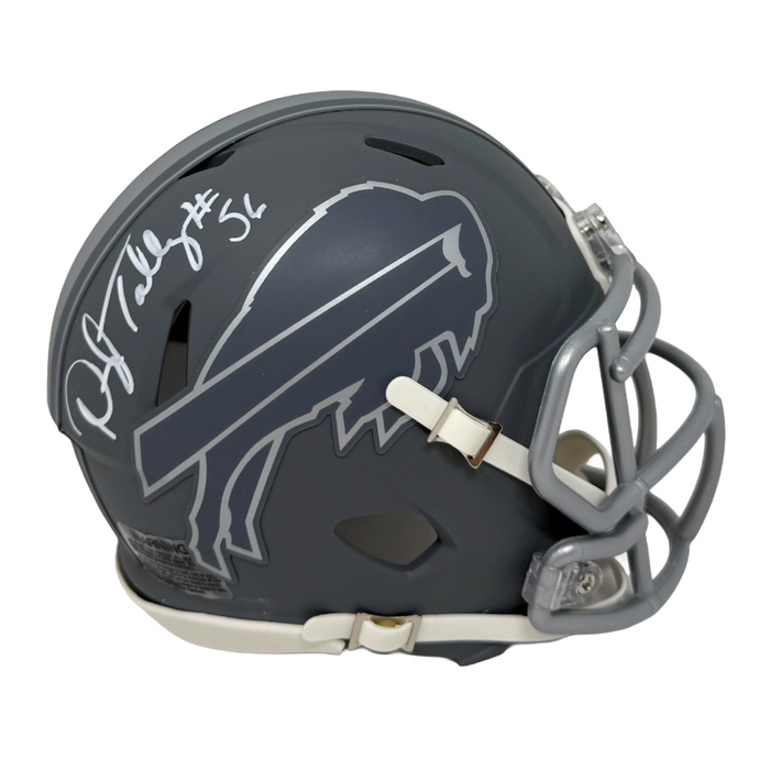 Darryl Talley Signed Buffalo Bills Slate Speed Mini Helmet