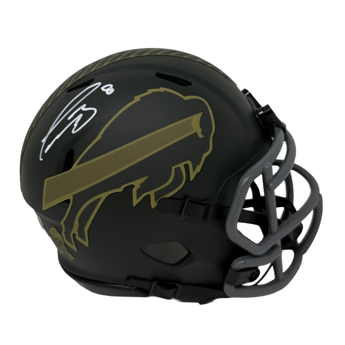 Terrel Bernard Signed Buffalo Bills 2025 Salute to Service Speed Mini Helmet
